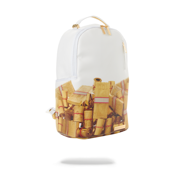 Online Sale Sprayground Backpacks Gold Money Bricks Backpack